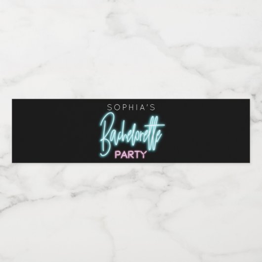 Neon Bachelorette Wasser Flaschen Labels Wasserflaschenetikett (Einzelnes Label)