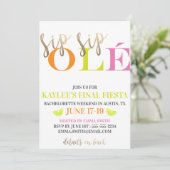 Neon Bachelorette Weekend Modernes Finale Einladung (Stehend Vorderseite)