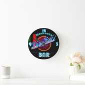 Neon BAR Clock | Custom Happy Hour Den Mancave Runde Wanduhr (Zuhause)