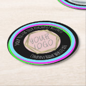 Neon Bar Restaurant Company Vielen Dank Runder Pappuntersetzer (Angewinkelt)