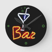 Neon Bar Runde Wanduhr (Vorderseite)