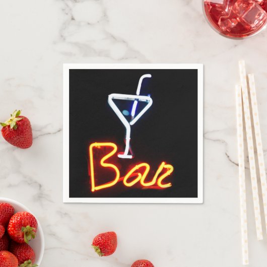 Neon Bar Sign Cocktail Napkin Serviette (Beispiel)
