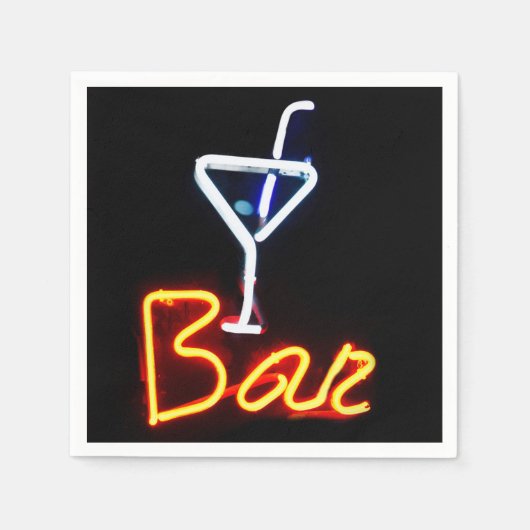 Neon Bar Sign Cocktail Napkin Serviette (Vorderseite)