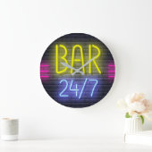 Neon Bar Sign Große Wanduhr (Zuhause)