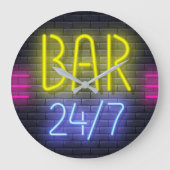 Neon Bar Sign Große Wanduhr (Vorderseite)