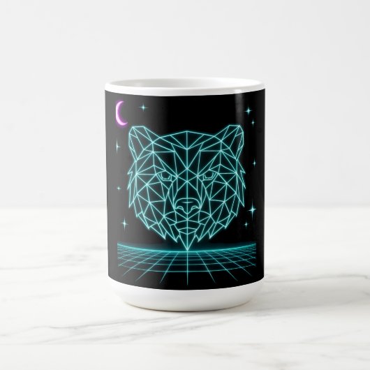Neon-Bär Synthwave - Retro-Waldtier Kaffeetasse (Mittel)