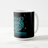Neon-Bär Synthwave - Retro-Waldtier Kaffeetasse (VorderseiteRechts)