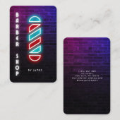 Neon Barbers Pole Barbershop Visitenkarte (Vorne/Hinten)