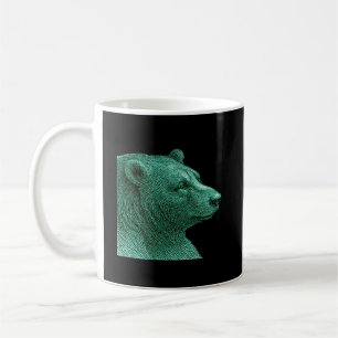 Neon-Bären-Linienkunst-Kaffeetasse – Moderne Tierw Kaffeetasse