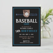 Neon Baseball Bat, Baseball Game Birthday Party Einladung (Stehend Vorderseite)