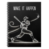 Neon Baseball Player mit Angebot Notizblock (Vorderseite)