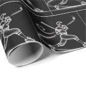 Neon Baseball Player mit leichten Tracks Geschenkpapier (Rolleneckpunkt)