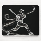 Neon Baseball Player Swinging a Bat Mousepad (Vorne)