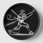 Neon Baseball Player Uhr (Vorderseite)