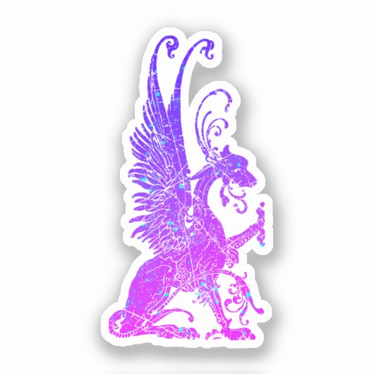 Neon Basilisk Monster Symbol Dragon Antike Bestie Aufkleber (Vorderseite)