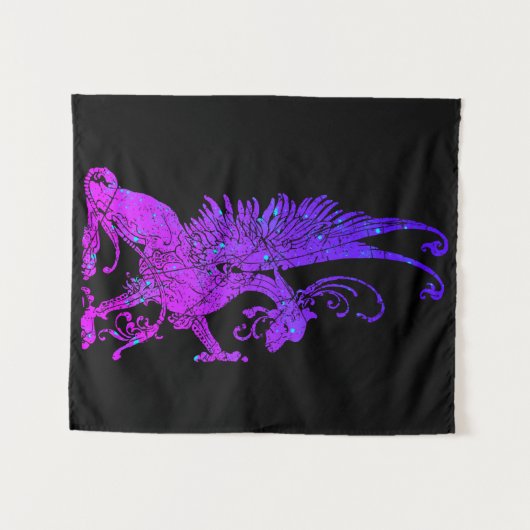 Neon Basilisk Monster Symbol Dragon Antike Bestie Wandteppich (Vorderseite (Horizontal))