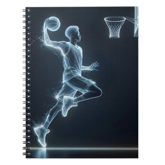 Neon Basketball Player mit leichten Wegen Notizblock (Vorderseite)