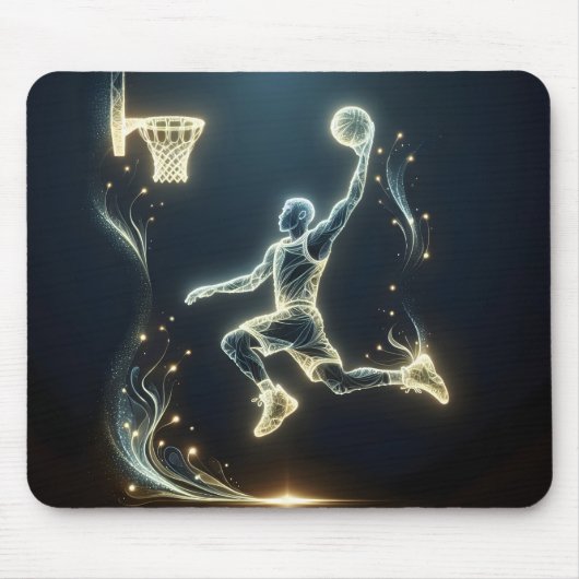 Neon Basketball Player Mousepad (Vorne)