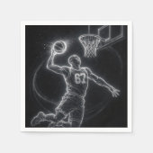 Neon Basketball Player Number 67 Serviette (Vorderseite)