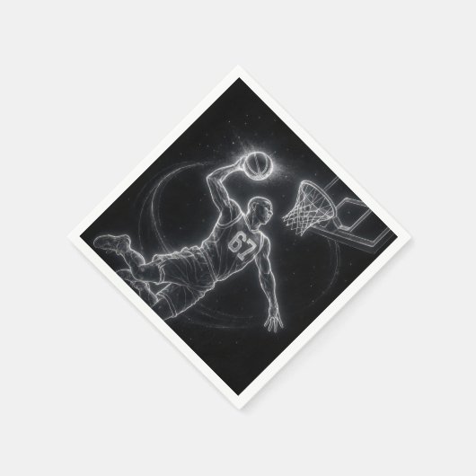 Neon Basketball Player Number 67 Serviette (Ecke)