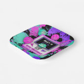 Neon Basketball Sneakers & Paint Spritzer Geburtst Pappteller (Gewinkelt)