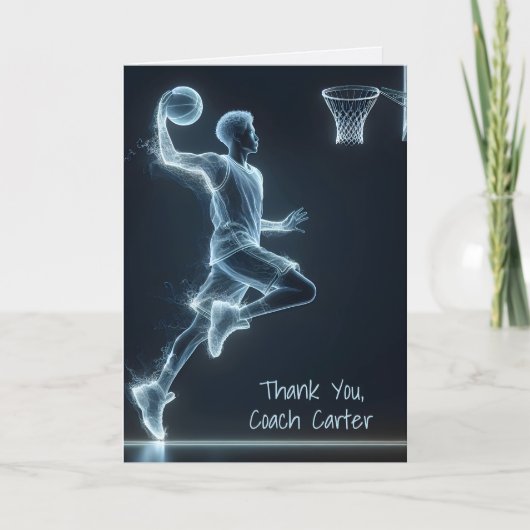Neon Basketball Spieler Vielen Dank Karte (Vorderseite)