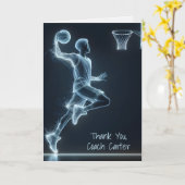 Neon Basketball Spieler Vielen Dank Karte (Gelbe Blume)