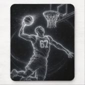 Neon-Basketballspieler Nummer 67 Mousepad (Vorne)
