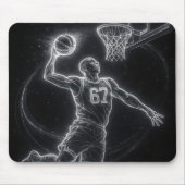 Neon-Basketballspieler Nummer 67 Mousepad (Vorne)