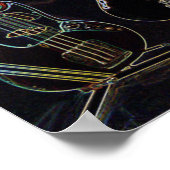 Neon Bass Print Poster (Ecke)