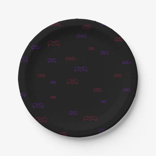 Neon Bats Pappteller (Vorderseite)