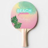 Neon Beach Bitte Bachelorette Beach Games Pink Tischtennis Schläger (Vorderseite)