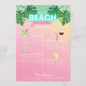 Neon Beach Bitte Bachelorette Wochenende Ausflug Einladung (Vorderseite)