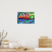 "Neon Beach" Psychedelic 11x13 Wall Poster (Küche)