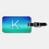 Neon Beachy Blue Green Gepäckanhänger (Vorderseite horizontal)