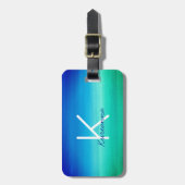 Neon Beachy Blue Green Gepäckanhänger (Vorderseite vertikal)
