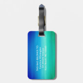 Neon Beachy Blue Green Gepäckanhänger (Rückseite vertikal)
