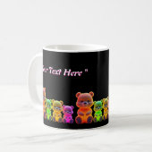 Neon Bear Family Digitale Kunst Kaffeetasse (Vorderseite Links)