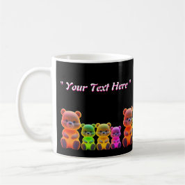 Neon Bear Family Digitale Kunst Kaffeetasse