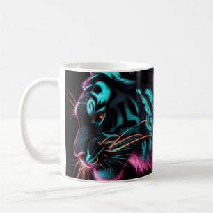 NEON BEAST IN DER DARK TIGER DESIGN COFFEE TASSE
