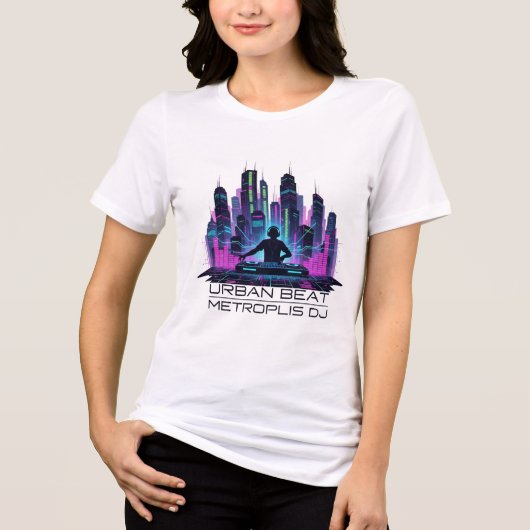 Neon Beat Master – DJ der Zukunft Tri-Blend Shirt (Vorderseite)