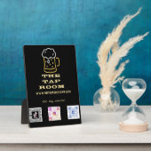 Neon Beer Tasse Social Media QR Codes Plaque Fotoplatte (Seite)