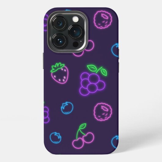 Neon-Beeren-Muster iPhone 13 Pro Hülle (Hinten)