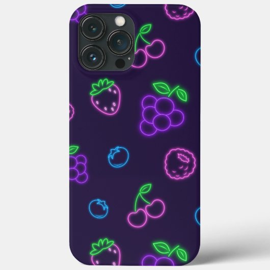 Neon-Beeren-Muster iPhone 13 Pro Max Hülle (Rückseite)