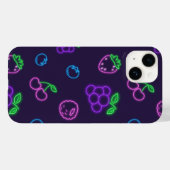 Neon-Beeren-Muster iPhone 14 Hülle (Rückseite (Horizontal))