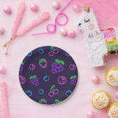 Neon-Beeren-Muster-Papierteller Pappteller (Party)