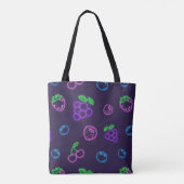 Neon-Beeren-Muster-Tasche Tasche (Rückseite)