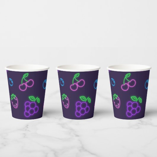 Neon-Beerenmuster-Party-Papierbecher Pappbecher (Multi)