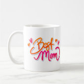 Neon Best Mama Graffiti Text mit Herz Kaffeetasse (Links)
