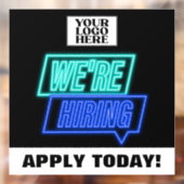 Neon Bewerbung heute wir einstellen Geschäft Fensteraufkleber (Blatt 2)